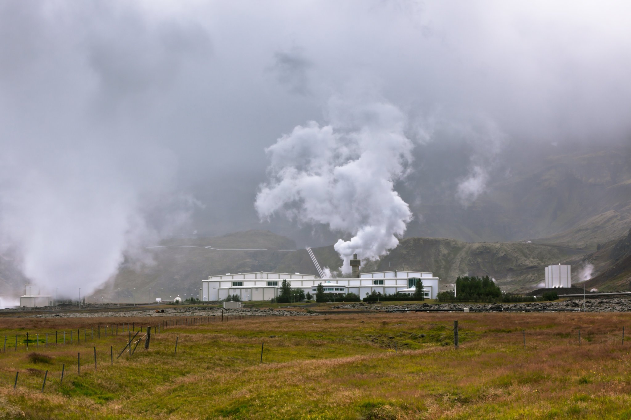 Estación de energía geotérmica en Islandia